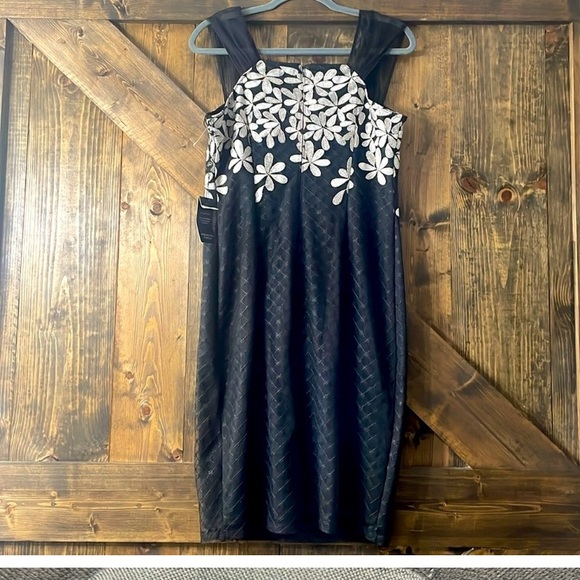 ADRIANNA PAPELL Laticce Embroidered Sheathe Dress - Picture 5 of 13